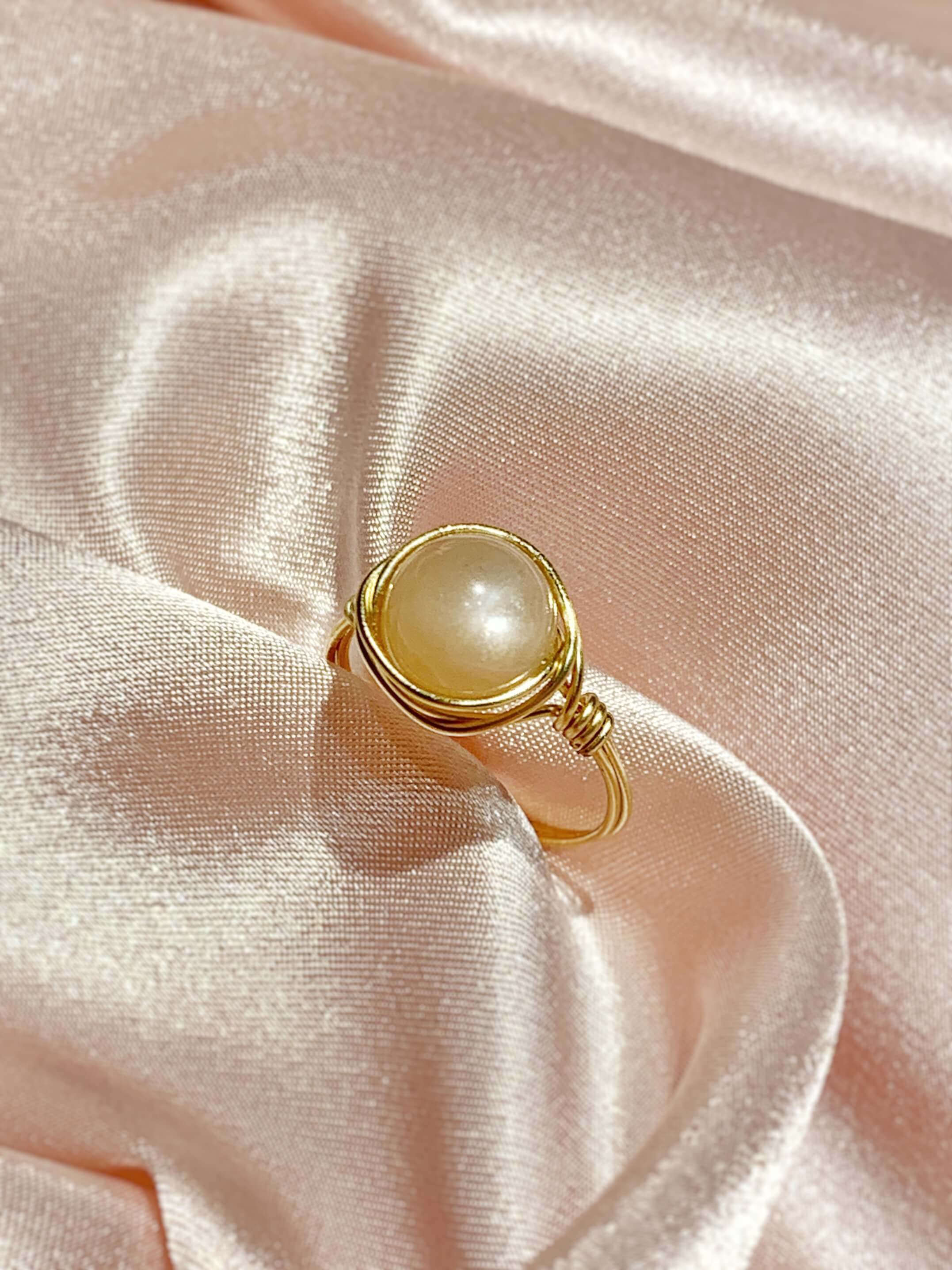 Peach Moon Ring - 14KGF-Jewelry-QuazarJewelry