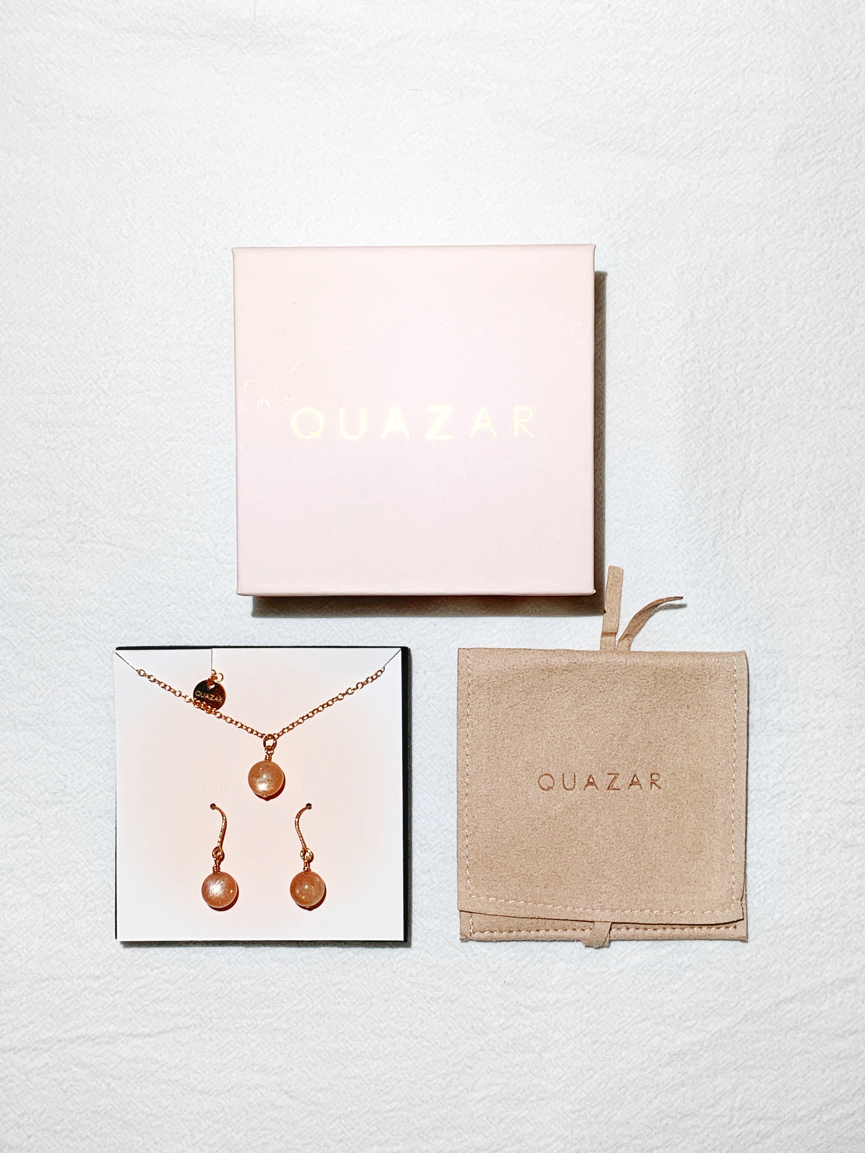 Sun Necklace & Earring Set - Rose Gold Filled-QuazarJewelry