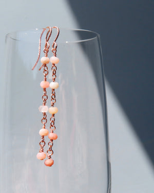 Baby Pink Opal French Earrings - Rose Gold-QuazarJewelry