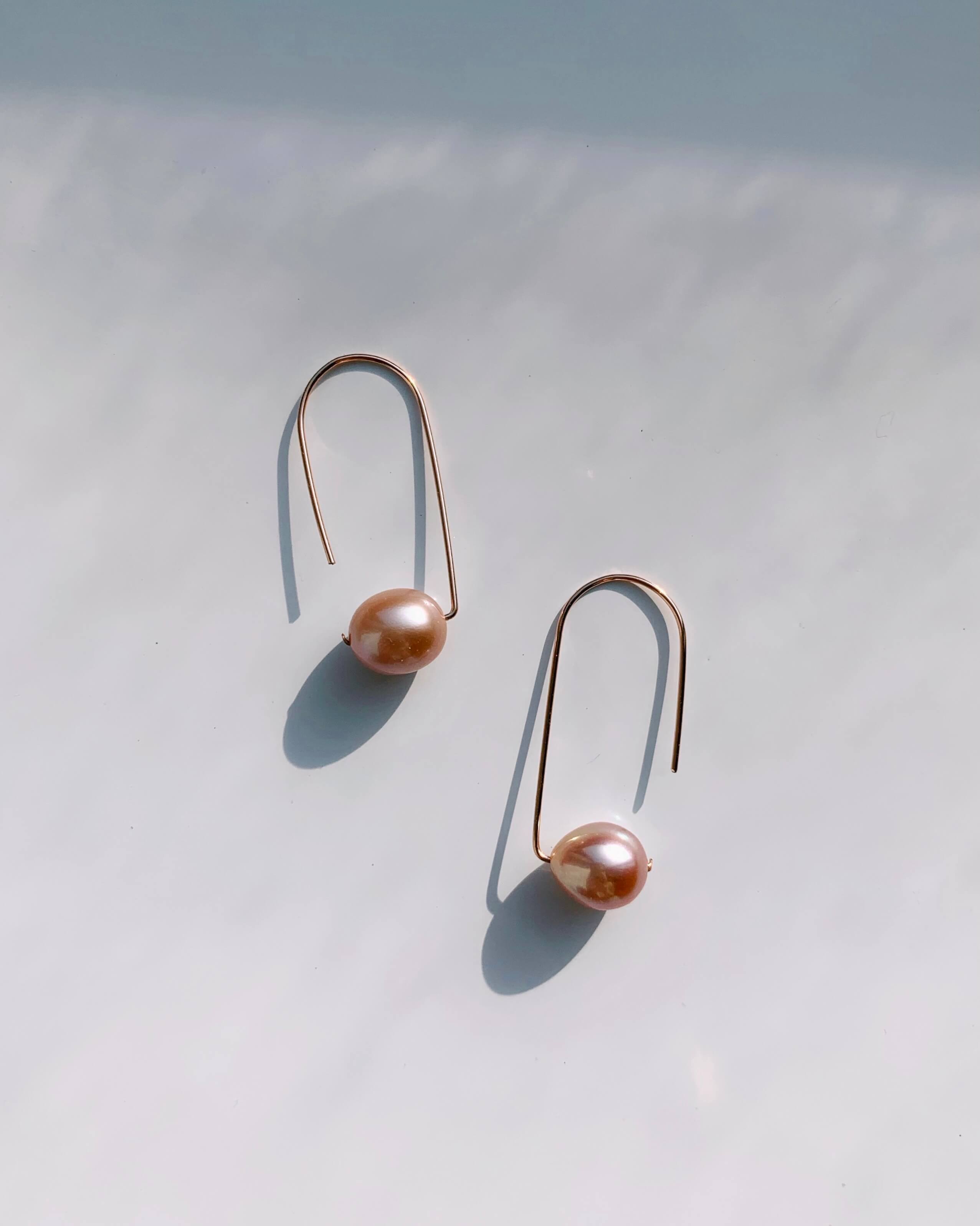 Alana Pearl Earrings - Rose Gold Filled-Jewelry-QuazarJewelry