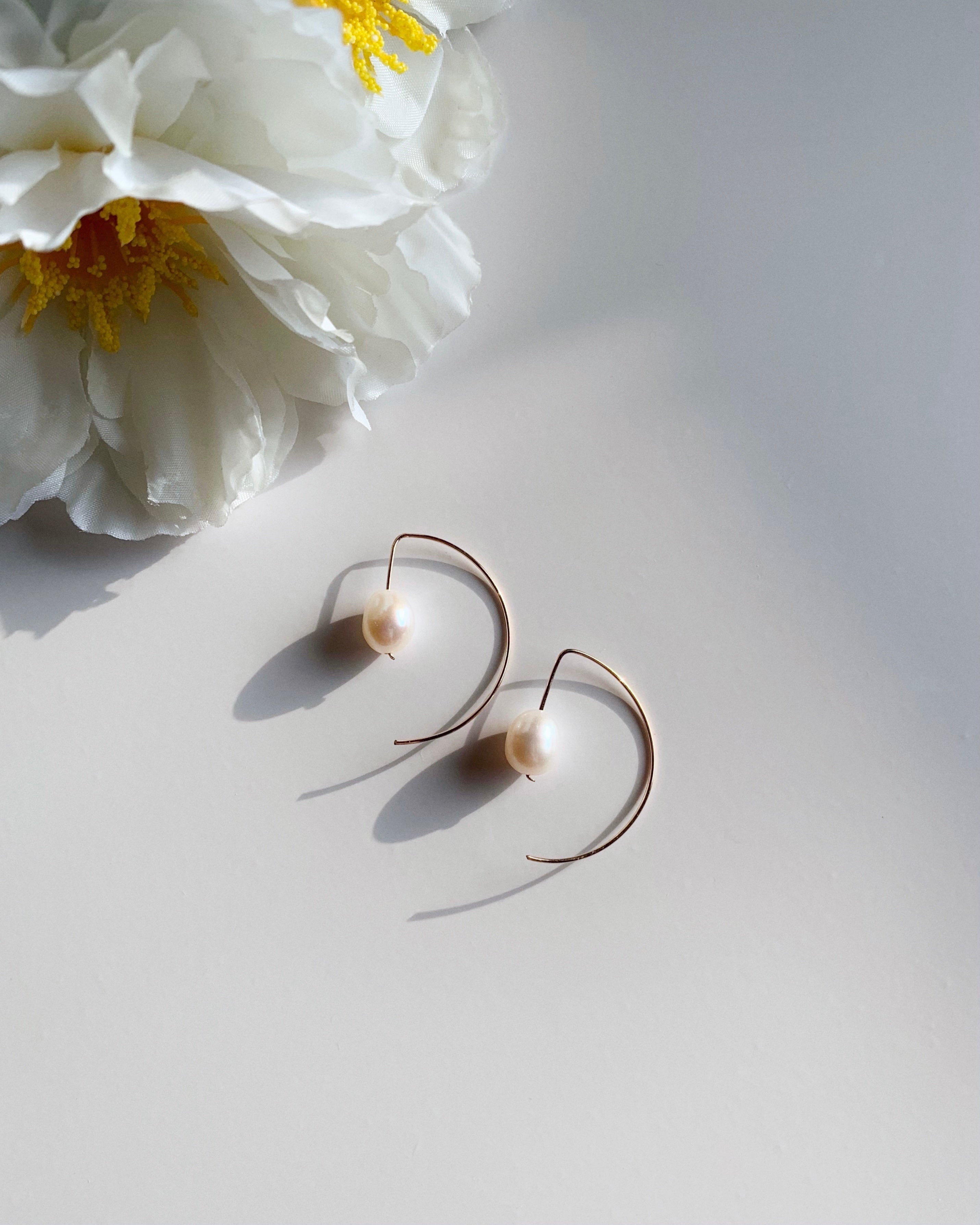 Aquata Pearl Earrings - 14KGF-Jewelry-QuazarJewelry
